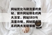 网站优化与刷流量的奥秘，提升网站排名的两大法宝，网站SEO与流量攻略，揭秘提升排名的两大关键策略