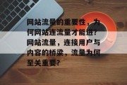 网站流量的重要性，为何网站连流量才能进？网站流量，连接用户与内容的桥梁，流量为何至关重要？