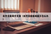 自然流量提升文案（自然流量越来越少怎么办）