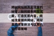 揭秘网站刷真实流量的秘密，如何提升网站流量，打造优质内容，网站流量提升揭秘，揭秘真实流量刷法与优质内容打造策略