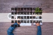 网站流量考核指标，全面解析网站运营的晴雨表，网站流量解析，全面洞察网站运营状况的晴雨表
