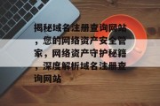揭秘域名注册查询网站，您的网络资产安全管家，网络资产守护秘籍，深度解析域名注册查询网站