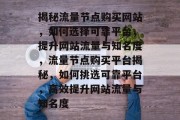揭秘流量节点购买网站，如何选择可靠平台，提升网站流量与知名度，流量节点购买平台揭秘，如何挑选可靠平台，高效提升网站流量与知名度