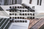 电子商务网站建设，打造高效、专业的在线购物平台，构建高效专业电子商务平台，打造卓越在线购物体验