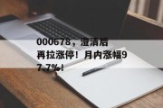 000678，澄清后再拉涨停！月内涨幅97.7%！