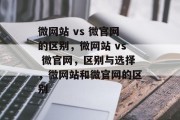 微网站 vs 微官网的区别，微网站 vs 微官网，区别与选择，微网站和微官网的区别