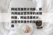 网站流量统计功能，提升网站运营效率的关键利器，网站流量统计，运营效率提升的智能利器