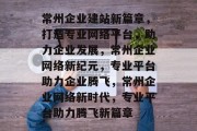 常州企业建站新篇章，打造专业网络平台，助力企业发展，常州企业网络新纪元，专业平台助力企业腾飞，常州企业网络新时代，专业平台助力腾飞新篇章