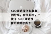 SEO网站优化方案案例分享，全面解析，一揽子 SEO 网站优化方案案例分析