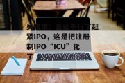 吴晓求：企业不行了赶紧IPO，这是把注册制IPO“ICU”化了