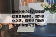 国外创业之路，探索哪些生意最赚钱，国外创业之路，探索热门盈利生意的探索与选择
