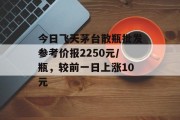 今日飞天茅台散瓶批发参考价报2250元/瓶，较前一日上涨10元
