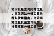 如何批量查询网站流量，高效网站分析工具推荐与使用指南，高效网站流量批量查询指南，推荐实用分析工具