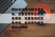 揭秘自动拨号刷流量网站，流量变现背后的灰色地带，流量变现的灰色地带，自动拨号刷流量网站揭秘