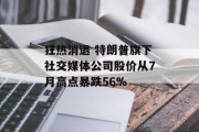 狂热消退 特朗普旗下社交媒体公司股价从7月高点暴跌56%