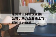东莞地区网站优化推广公司，助力企业线上飞跃的得力助手