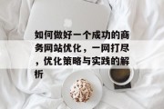 如何做好一个成功的商务网站优化，一网打尽，优化策略与实践的解析