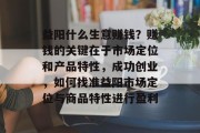 益阳什么生意赚钱?赚钱的关键在于市场定位和产品特性,成功创业,如何找准益阳市场定位与商品特性进行盈利
