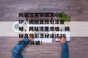网站流量突破2000IP，揭秘高效引流策略，网站流量激增，揭秘高效引流秘诀达2000IP突破！