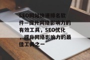 SEO网站快速排名软件—提升网络影响力的有效工具，SEO优化，提升网络影响力的最佳工具之一