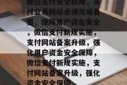 微信支付安全新规，支付业务网站必须完成备案，保障用户资金安全，微信支付新规实施，支付网站备案升级，强化用户资金安全保障，微信支付新规实施，支付网站备案升级，强化资金安全保障