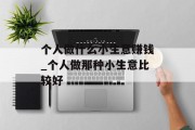 个人做什么小生意赚钱_个人做那种小生意比较好