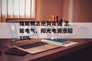 储能概念逆势走强 上能电气、阳光电源涨超10%