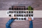 网站流量优化指南，如何科学设置网站流量策略，高效网站流量策略，科学优化指南