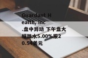 Guardant Health, Inc.盘中异动 下午盘大幅跳水5.00%报20.54美元