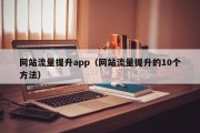 网站流量提升app（网站流量提升的10个方法）