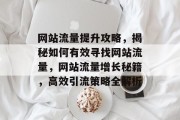 网站流量提升攻略，揭秘如何有效寻找网站流量，网站流量增长秘籍，高效引流策略全解析