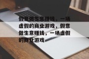假意做生意赚钱,一场虚假的商业游戏,假意做生意赚钱,一场虚假的商业游戏 假意做生意赚钱,一场虚假的商业游戏,假意做生意赚钱,一场虚假的商业游戏