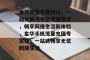 金华流量充值网站，一站式解决手机流量需求，畅享网络生活新体验，金华手机流量充值专家站，一站式畅享无忧网络生活