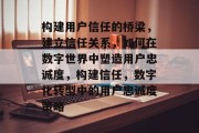 构建用户信任的桥梁，建立信任关系，如何在数字世界中塑造用户忠诚度，构建信任，数字化转型中的用户忠诚度策略