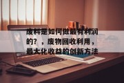 废料是如何做最有利润的？，废物回收利用，最大化收益的创新方法