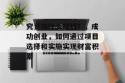 究竟做什么赚钱?,成功创业,如何通过项目选择和实施实现财富积累