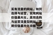 买有流量的网站，如何选择与运营，实现网站价值最大化，高效选购与运营流量型网站，实现价值最大化攻略