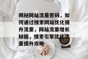 揭秘网站流量密码，如何通过搜索网站优化提升流量，网站流量增长秘籍，搜索引擎优化流量提升攻略