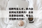 招聘专业人才，助力企业网站流量飙升！企业流量翻倍秘籍，专业人才招聘大行动！