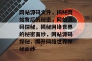网站源码文件，揭秘网站背后的秘密，网站源码探秘，揭秘网络世界的秘密面纱，网站源码探秘，揭开网络世界神秘面纱