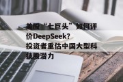 美股“七巨头”如何评价DeepSeek？投资者重估中国大型科技股潜力