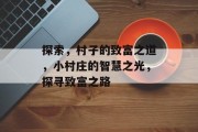 探索，村子的致富之道，小村庄的智慧之光，探寻致富之路