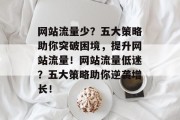 网站流量少？五大策略助你突破困境，提升网站流量！网站流量低迷？五大策略助你逆袭增长！