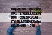 如何通过提升网站流量游戏，打造线上娱乐新高峰，流量游戏攻略，打造线上娱乐新高峰的网站流量提升之道