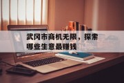 武冈市商机无限，探索哪些生意最赚钱