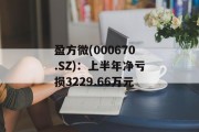 盈方微(000670.SZ)：上半年净亏损3229.66万元