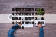 雄安新区发展动态，未来之城的建设蓝图与最新进展，雄安新区，未来之城蓝图绘就，建设进展瞩目