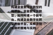 构建企业数字化转型的新平台，企业数字化转型，如何构建一个新平台，构建企业数字化转型的新平台，从概念到实施的策略与实践