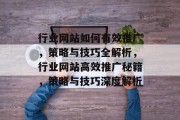 行业网站如何有效推广，策略与技巧全解析，行业网站高效推广秘籍，策略与技巧深度解析