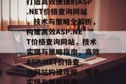 打造高效便捷的ASP.NET价格查询网站，技术与策略全解析，构建高效ASP.NET价格查询网站，技术实现与策略指南，高效ASP.NET价格查询网站构建攻略，技术实现与策略精要
